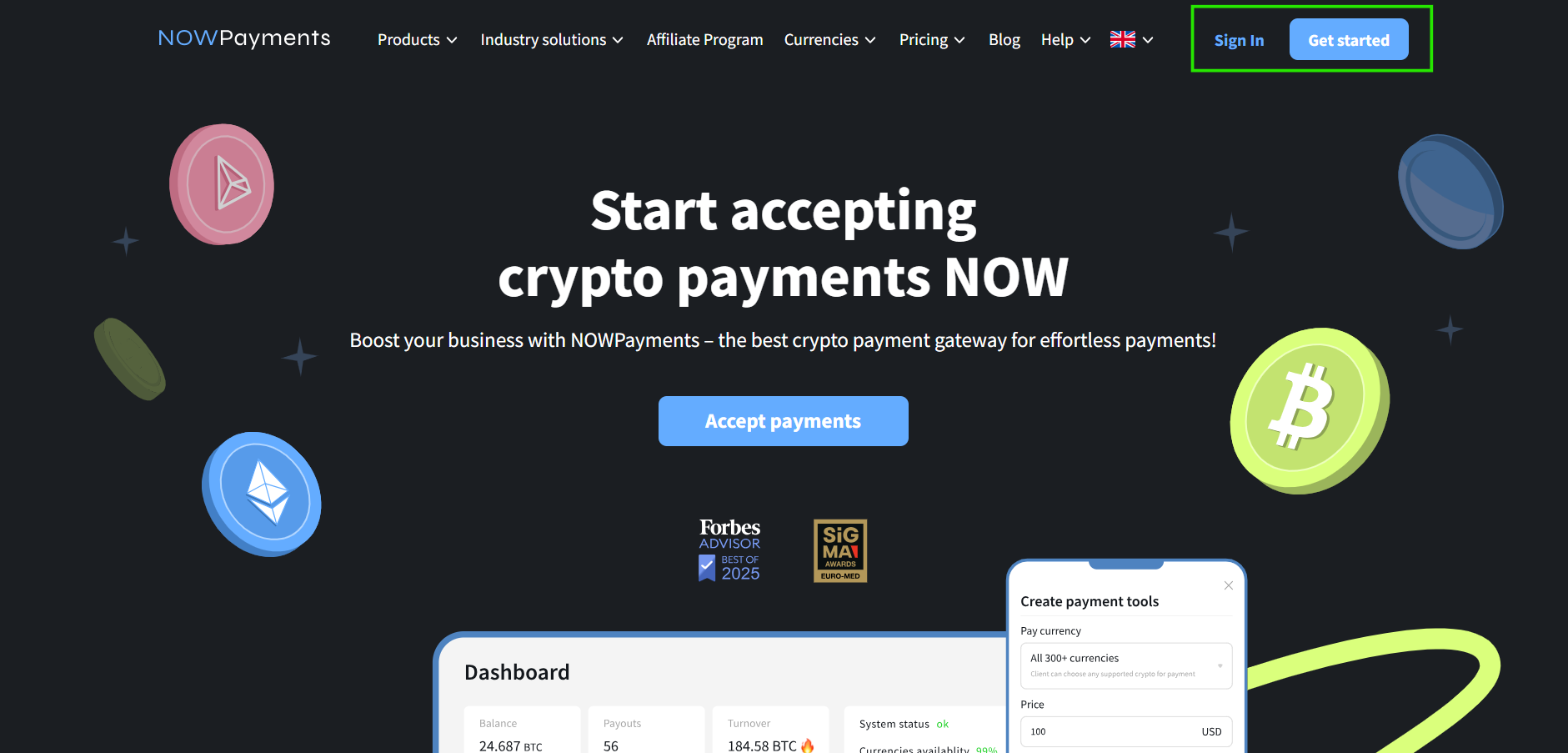 NOWPayments signup and email verification